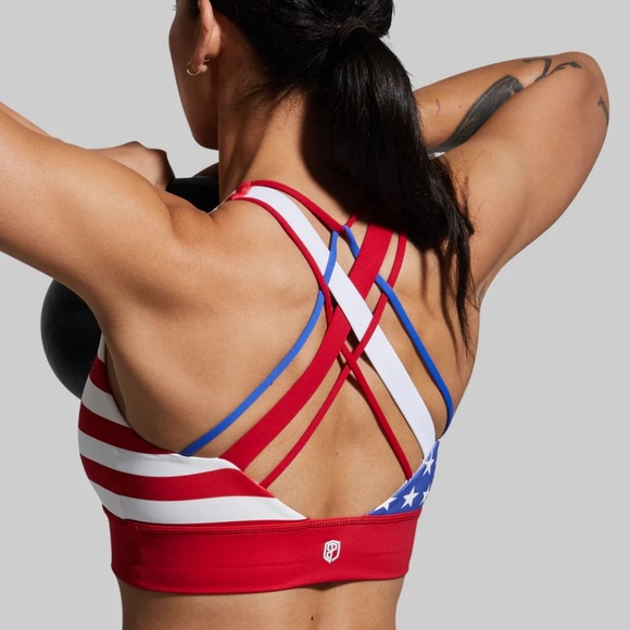 Born Primitive- SZ M USA Flag Ignite Sports Bra Red, White, Blues - Picture 7 of 8
